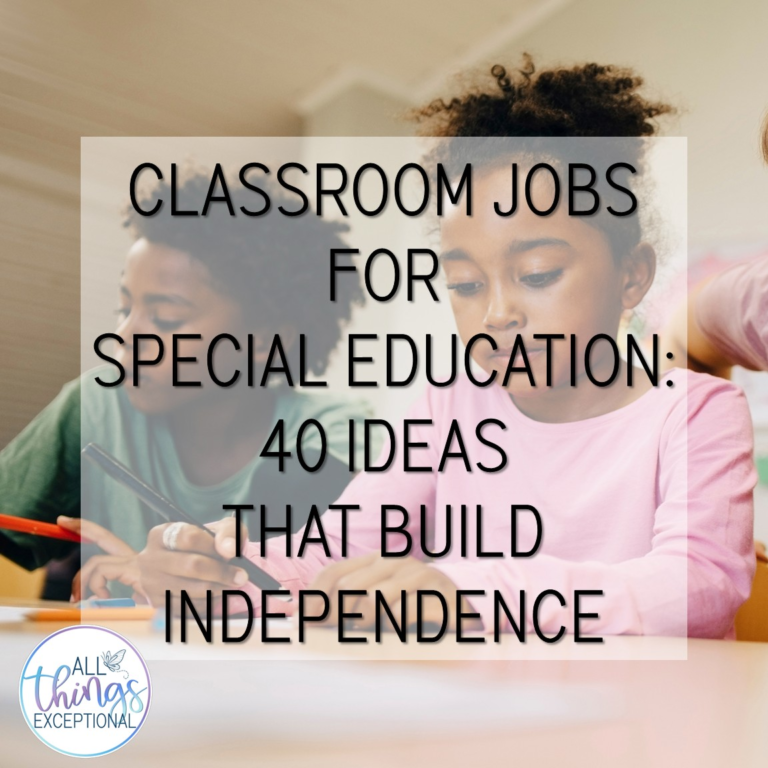 Classroom jobs for special education